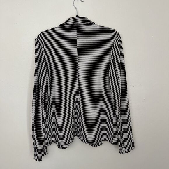 SUNDAYS Anthropologie Striped Open Jersey Blazer Cardigan, Black/White- Size 2 - Picture 9 of 11